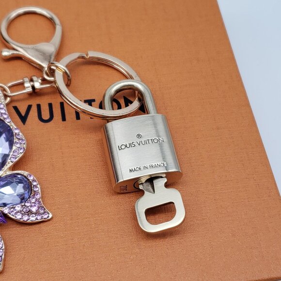 Authentic Louis Vuitton Gold Lock & Box w/ Unbranded Butterfly Bagcharm - Picture 6 of 6
